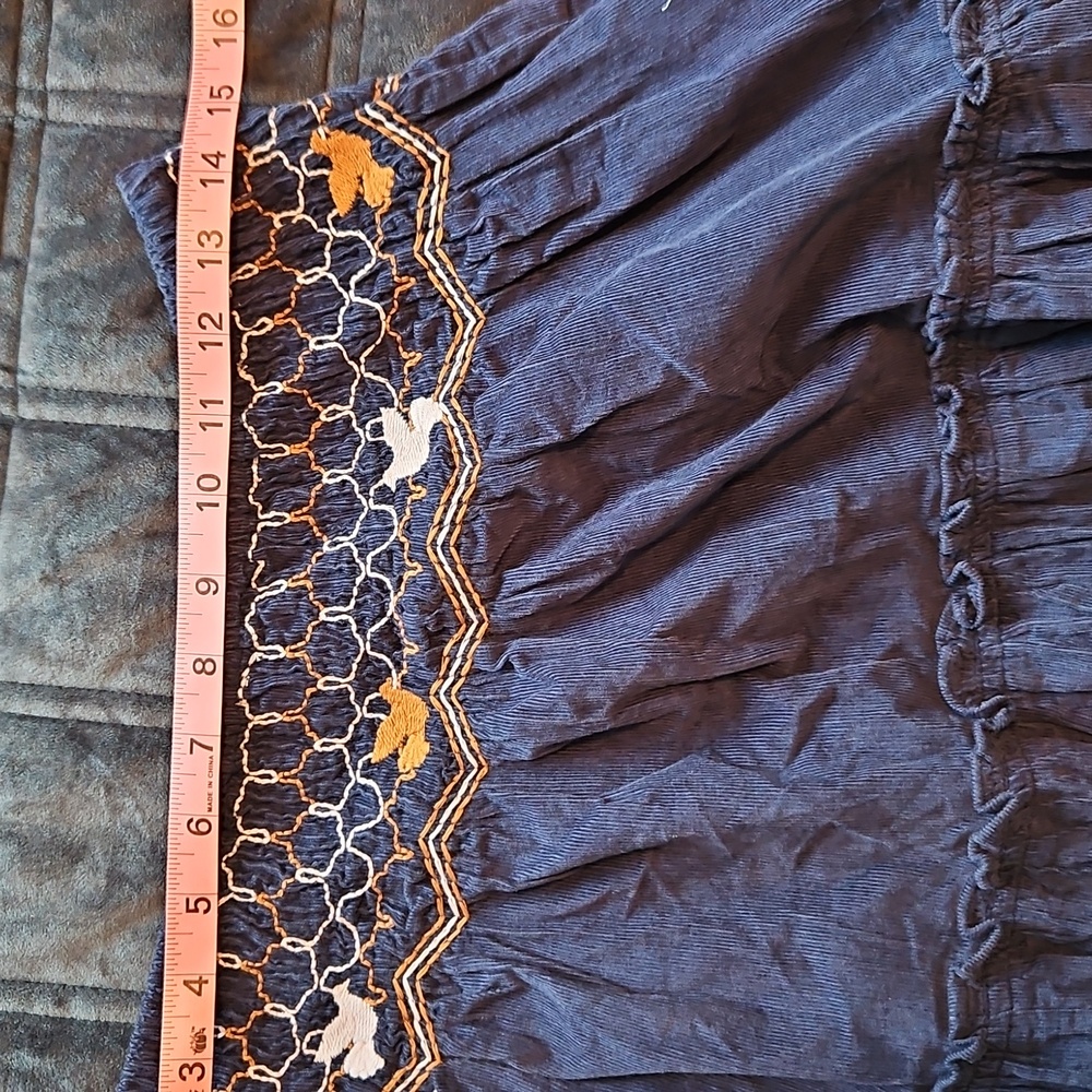NWT! Free People Terra Smocked Maxi Skirt Set (M), Blue, Corduroy - Picture 14 of 16